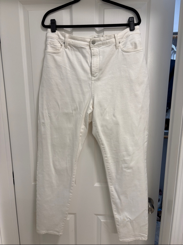 Nydj White Straight Leg Jeans
